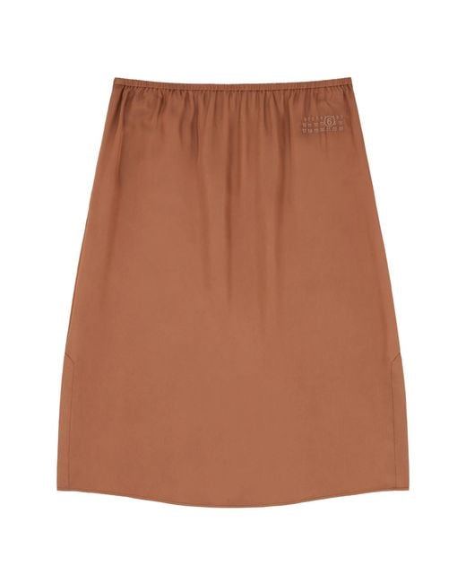 MM6 by Maison Margiela Brown Midi Skirt