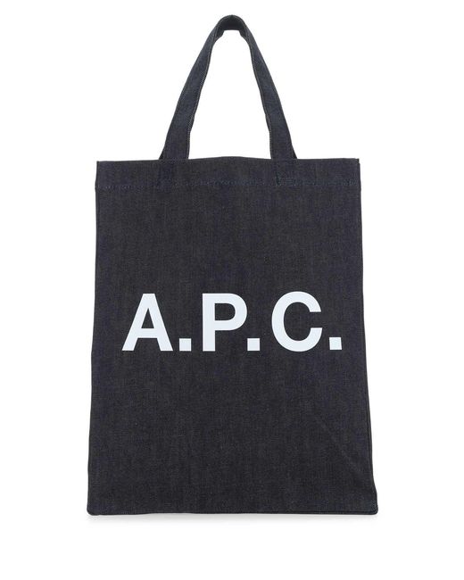 A.P.C. Black Denim Shopping Bag