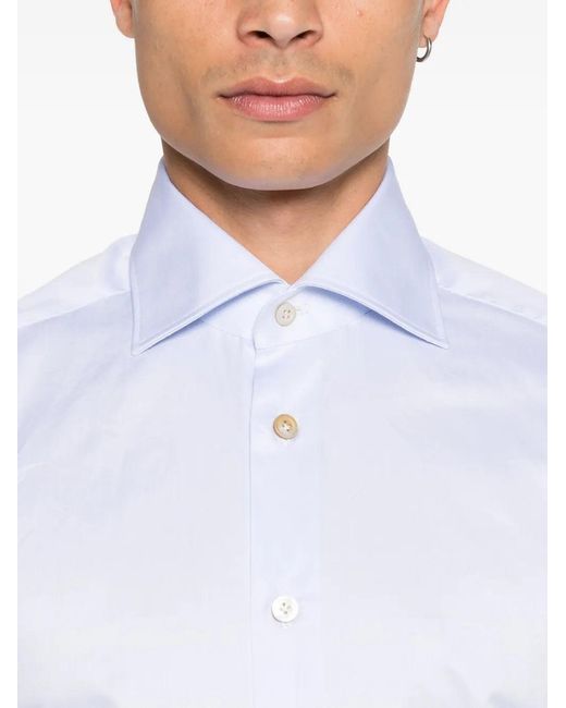 Kiton Katoenen Overhemd in het White voor heren