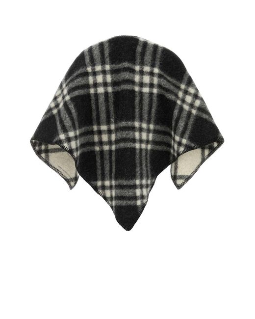 Burberry Black Embroidered Wool Scarf