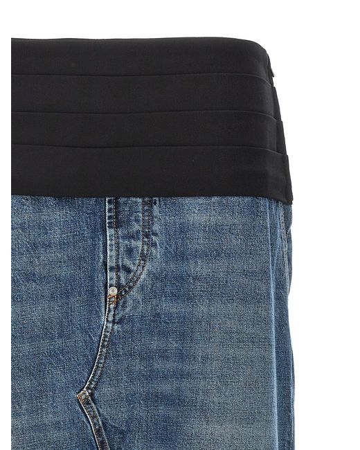 Stella McCartney Blue Tuxedo Band Skirt