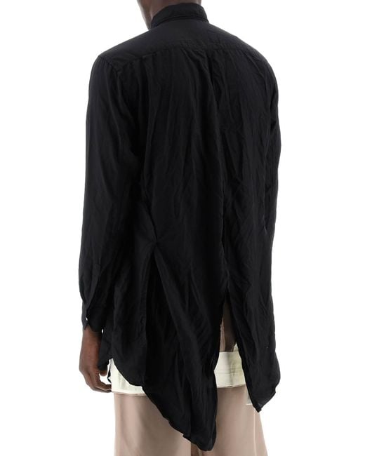 Comme des Garçons Maxi -Hemd mit asymmetrischem Saum in Black für Herren
