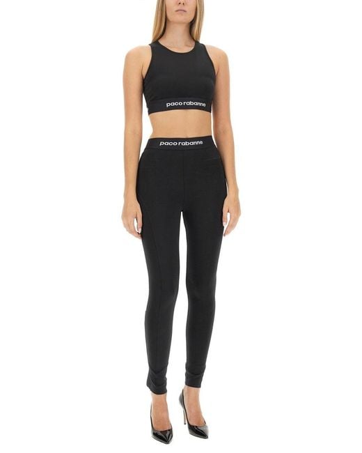 Rabanne Black Tops With Logo