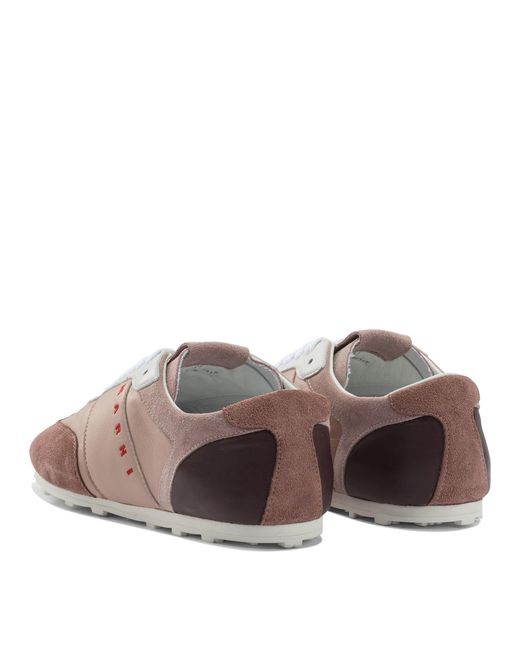 Marni Brown Ledersneaker mit Logo
