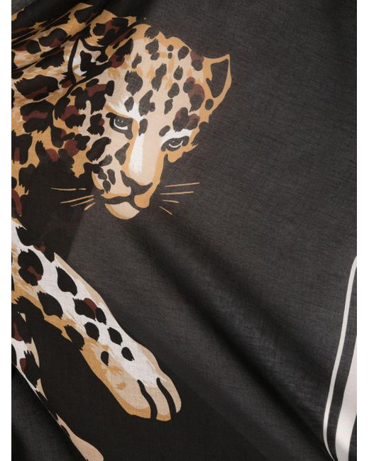 Impreso bufanda Saint Laurent de color Black