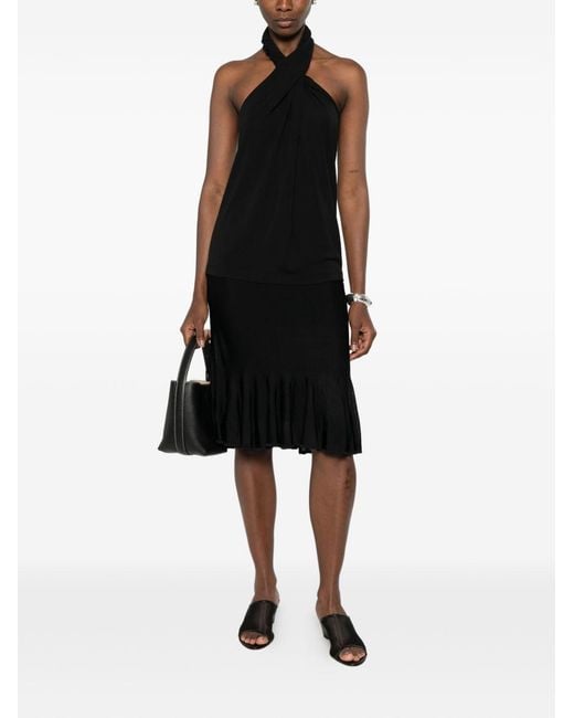 Totême Black Fluted Midi Skirt