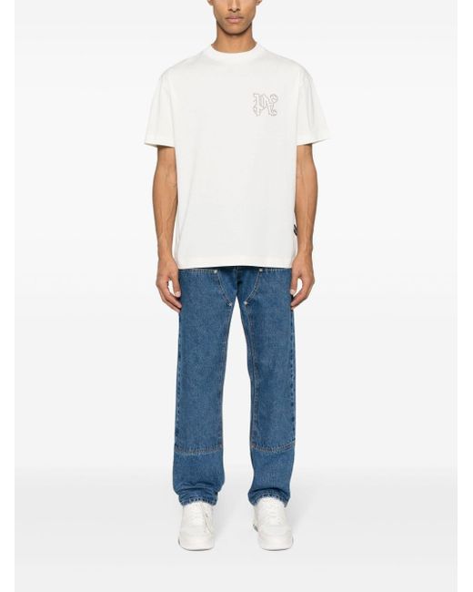 Palm Angels Gerade Jeans Mit Logo-Prägung in Blue für Herren