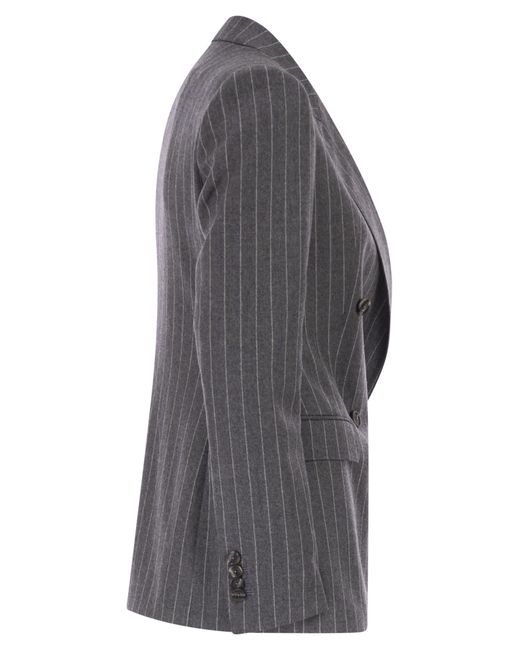 Tagliatore Black Double-Breasted Wool Jacket