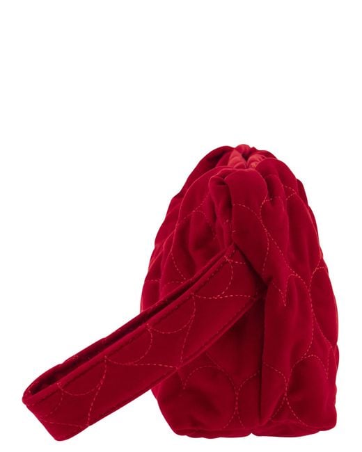 Bolsa de embrague de terciopelo acolchado Mc2 Saint Barth de color Red