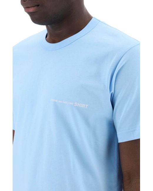 Comme des Garçons Logo Print T -shirt in het Blue voor heren
