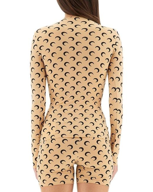 Camiseta de logotipo de MARINE SERRE de color Natural