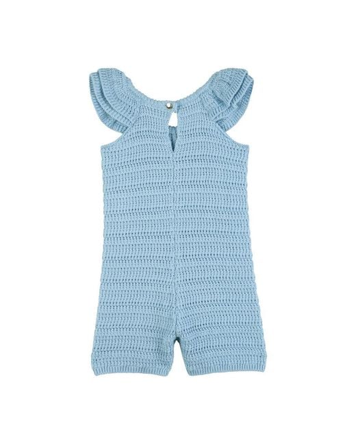 Chloé Blue Tutina Ricamata All'Uncinetto
