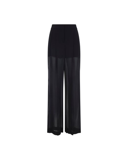 Alberta Ferretti Blue Georgette Pants