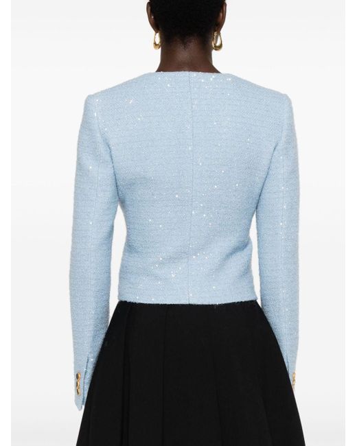 Alessandra Rich Blue Jacket With Sequins