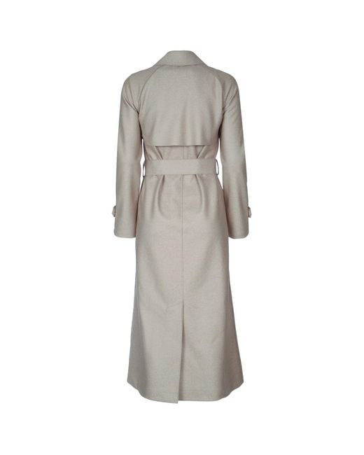 Harris Wharf London Gray Long Raglan Trench Light Pressed Wool