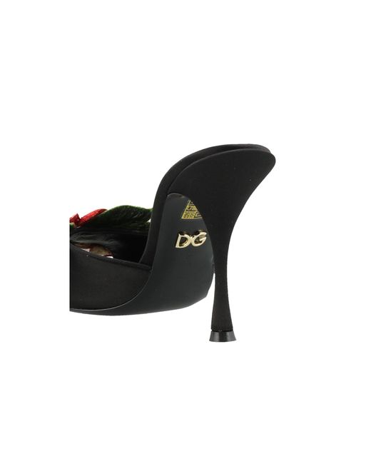 Dolce & Gabbana Black Keira Mule Sandals