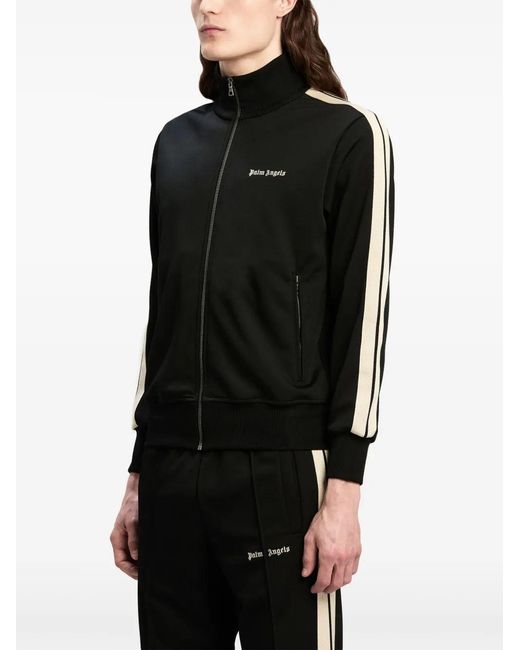 Palm Angels Black Classic Logo Track Jacket Off Wh