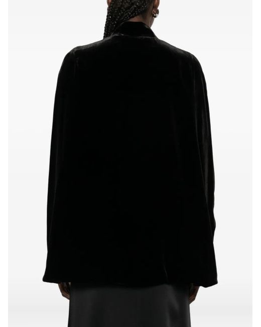 Raquel Diniz Black Palmas High Neck Cape