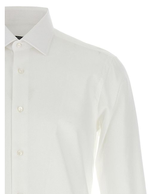 Barba Napoli White Wabenhemd