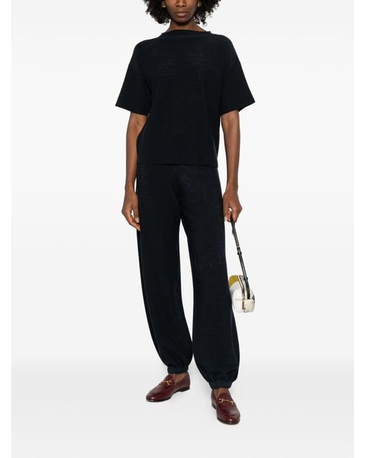 Fabiana Filippi Black Wool And Cotton Trousers