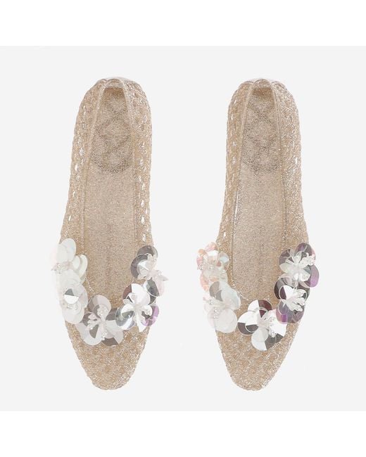 HEAVENLY JELLY Natural Transparent Ballerina Flats With Decoration