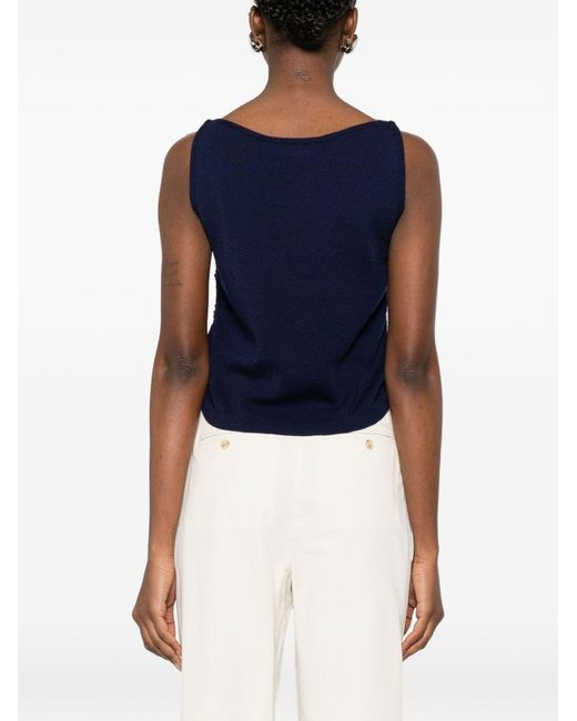 DUNST Blue Drawstring Boat Neck