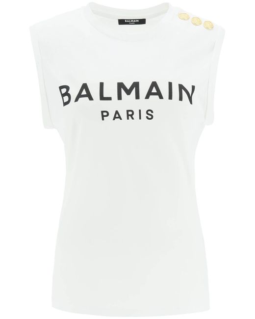Balmain Black Logo Top With Embossed Buttons