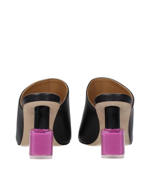 Loewe Black Nail Polish Leather Sandal