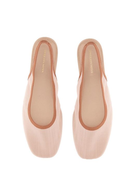 Dries Van Noten Pink Fabric Slingback Sandals