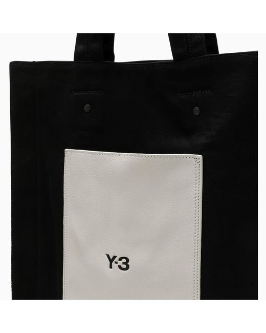 Y-3 Adidas y 3 schwarze Leder- und Leinwand -Einkaufstasche mit Logo in  Schwarz für Herren | Lyst AT
