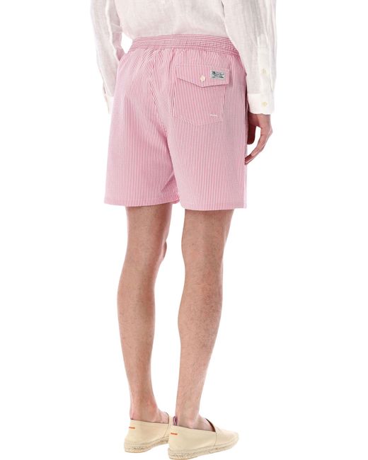 Polo Ralph Lauren Pink Striped Traveller Swim Shorts