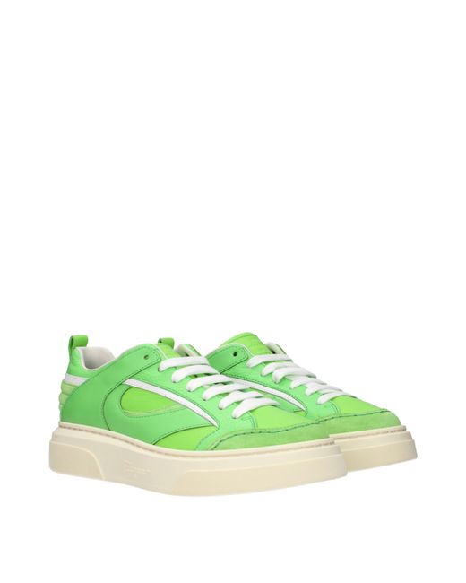 Ferragamo Green Cassina Sneakers/Lime Leather for men