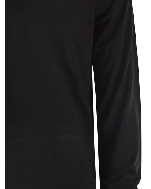 Fedeli Black Favonio Superfine Wool Half Zip Sweater for men