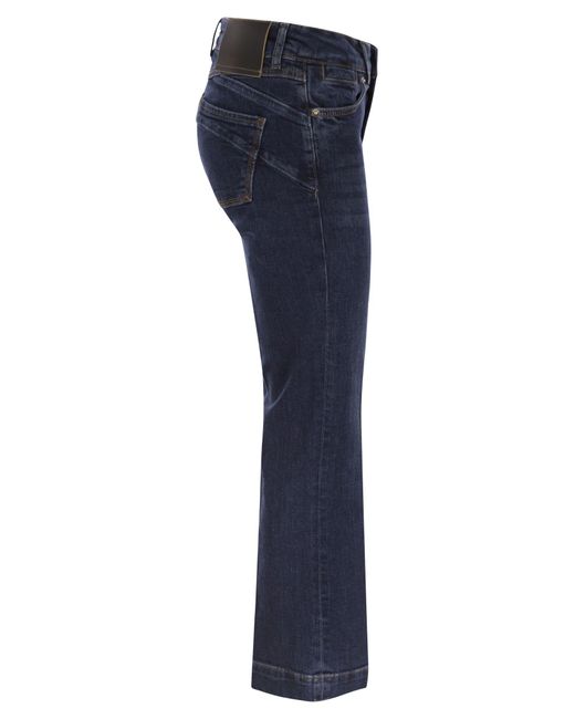Sportmax Blue Umbria Mini Flare Jeanshose