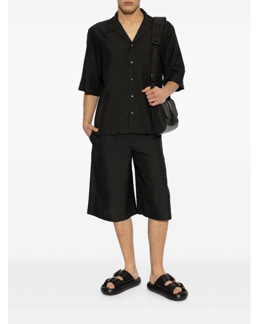 McQueen Black Patterned Shorts for men