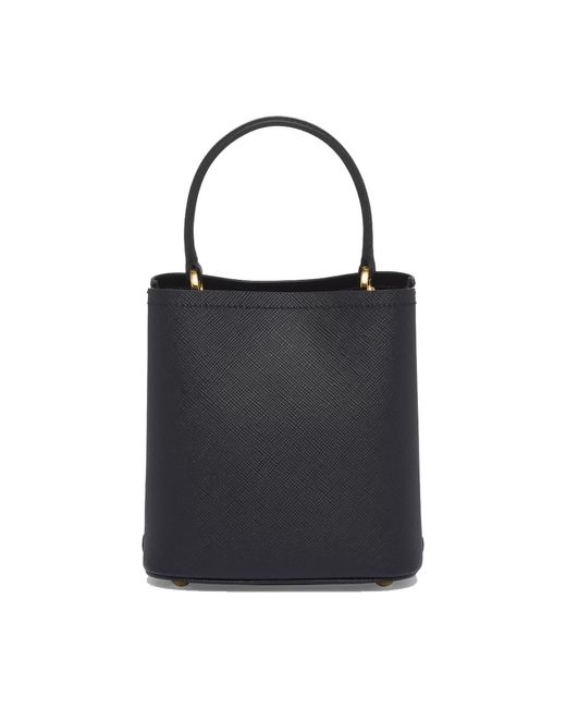 Prada Black Small Saffiano Leather Panier Bag