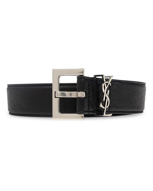 Saint Laurent Black Ysl Cintura Y Haka Moira Lamb for men