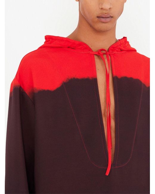 Ferragamo Red Printed Oversized Kaftan for men