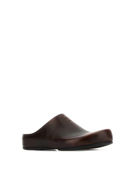 Miu Miu Brown Dark Leather Slippers