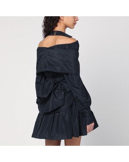 Patou Blue Crossover Blouse With Removable Detail For