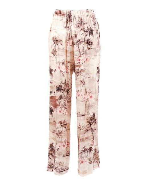Shirtaporter Pink Pant Palazzo Seta