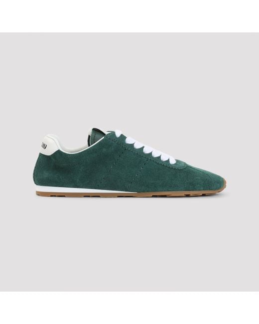 Miu Miu Green Lace Up Sneakers