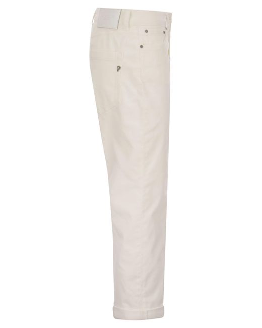 Koons pantalones de terciopelo con múltiples rayas con botones con joyas Dondup de color White