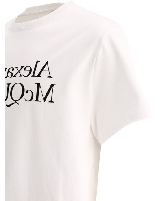 Alexander McQueen Alexander MC Queen reflektierte Logo T -Shirt in White für Herren
