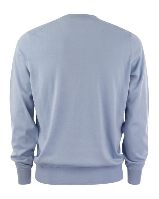 Jersey de algodón ligero Brunello Cucinelli de hombre de color Blue