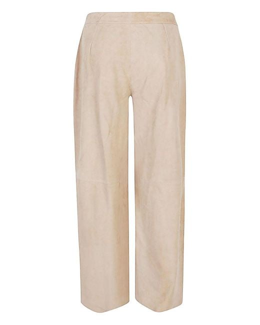 Via Masini 80 Natural Trousers Leather