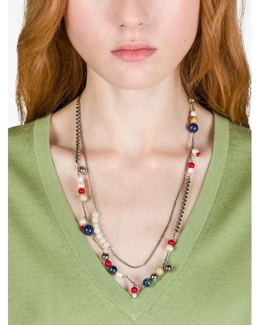 Dries Van Noten White Beaded Necklace
