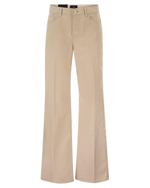 7 For All Mankind Natural Lotta Wide Leg Stretch Denim Jeans