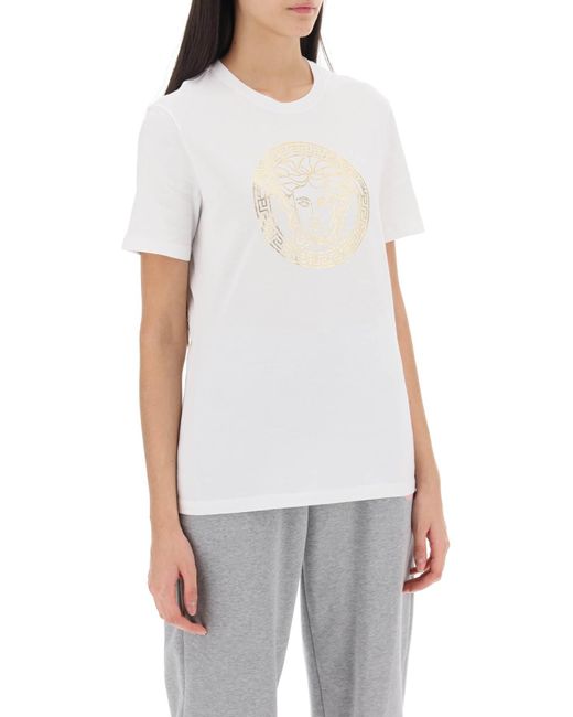 Versace White Medusa Crew Neck T -Shirt