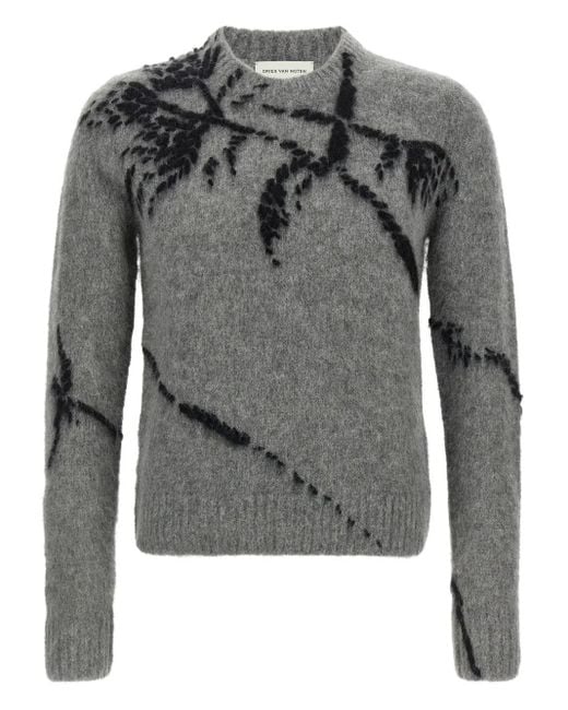 Dries Van Noten Dries Van Note Grey Woll Blend Pullover in Gray für Herren